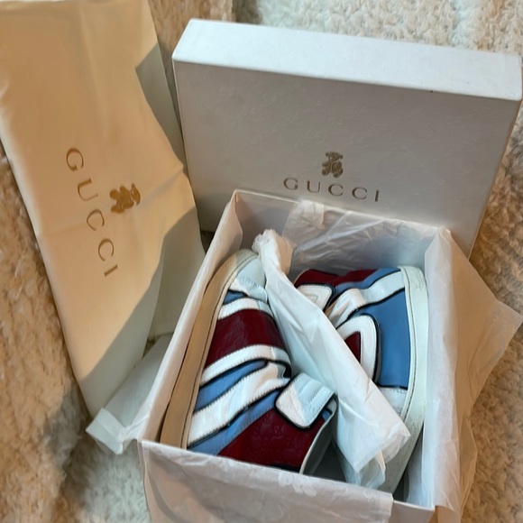 Gucci Kids White Leather Coda Pop High-top Sneaker - Picture 2 of 9